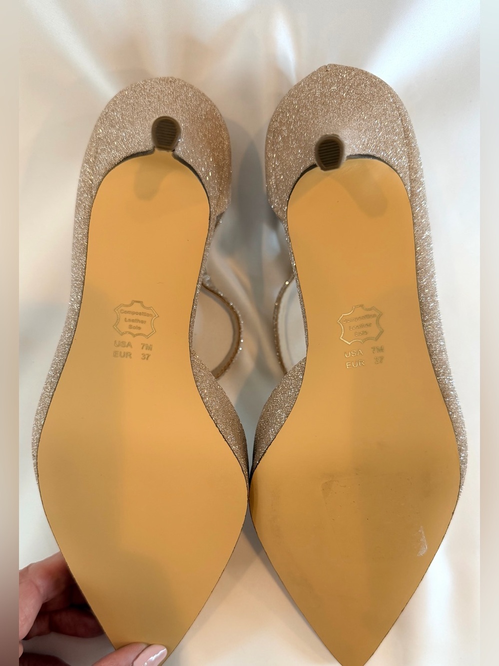 Nina New York Champagne Gold Shimmer Pointed-Toe Heels D’Orsay Pumps Size 7 NWOB - Picture 10 of 10